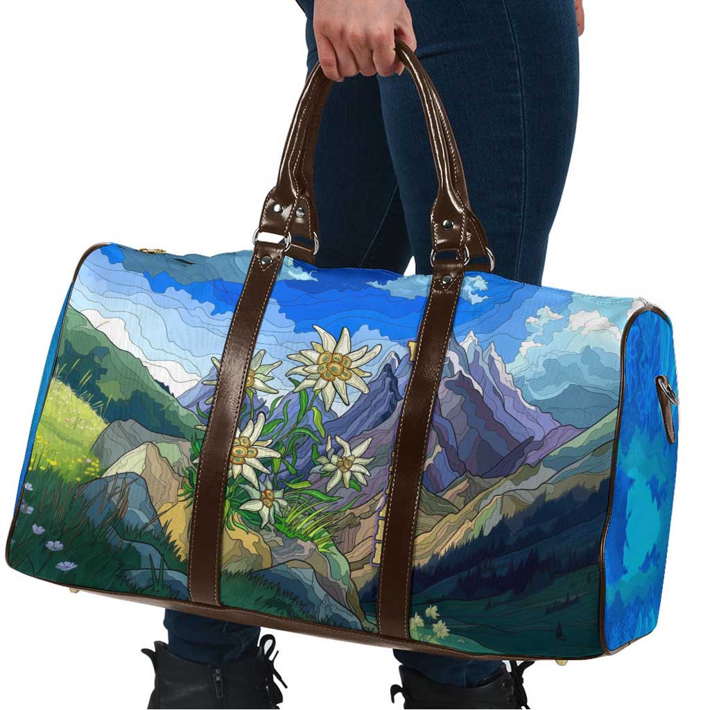 Edelweiss Flower Switzerland Mountain Travel Bag - Wonder Print Shop