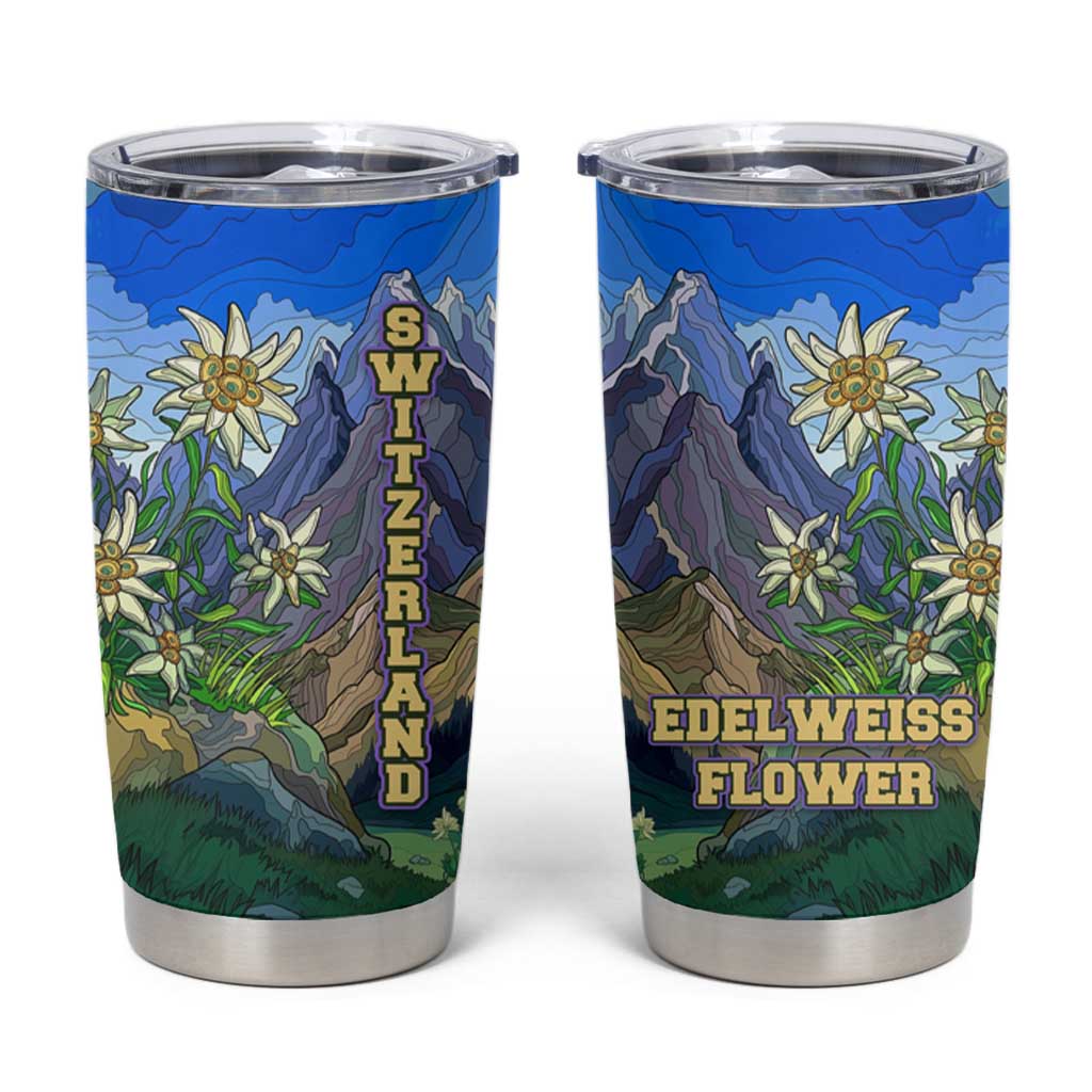 Edelweiss Flower Switzerland Mountain Tumbler Cup - Wonder Print Shop
