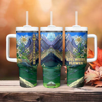 Edelweiss Flower Switzerland Mountain Tumbler With Handle - Wonder Print Shop