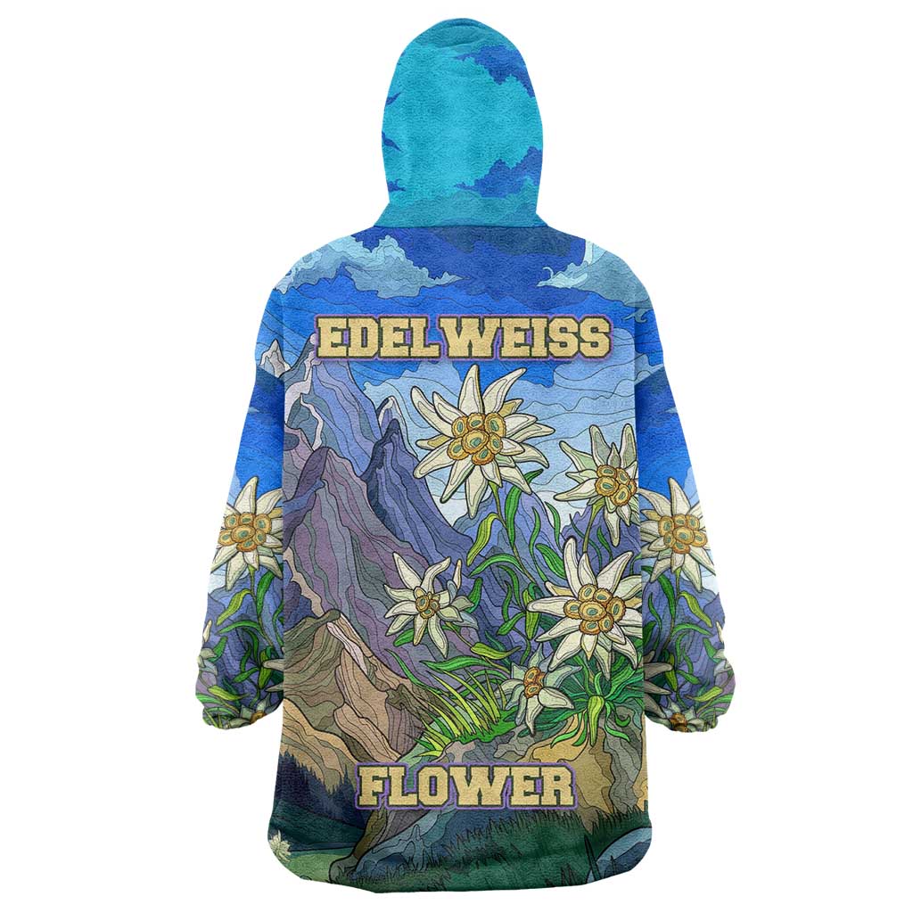 Edelweiss Flower Switzerland Mountain Wearable Blanket Hoodie - Wonder Print Shop