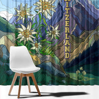 Edelweiss Flower Switzerland Mountain Window Curtain - Wonder Print Shop