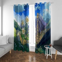 Edelweiss Flower Switzerland Mountain Window Curtain - Wonder Print Shop