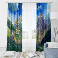 Edelweiss Flower Switzerland Mountain Window Curtain - Wonder Print Shop