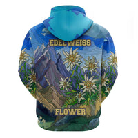 Edelweiss Flower Switzerland Mountain Zip Hoodie - Wonder Print Shop