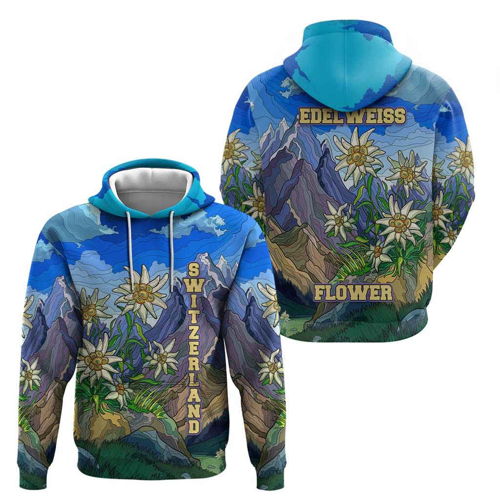 Edelweiss Flower Switzerland Mountain Zip Hoodie - Wonder Print Shop