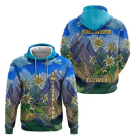 Edelweiss Flower Switzerland Mountain Zip Hoodie - Wonder Print Shop