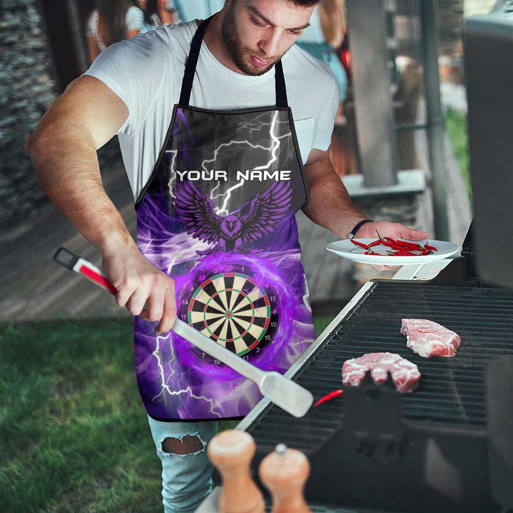 Personalized Purple Lightning Darts Board Apron with Owl Graphic - Wonder Print Shop