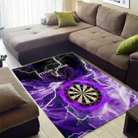 Personalized Purple Lightning Darts Board Area Rug with Owl Graphic - Wonder Print Shop