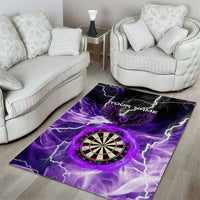 Personalized Purple Lightning Darts Board Area Rug with Owl Graphic - Wonder Print Shop