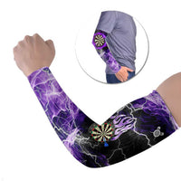 Personalized Purple Lightning Darts Board Arm Sleeves with Owl Graphic - Wonder Print Shop