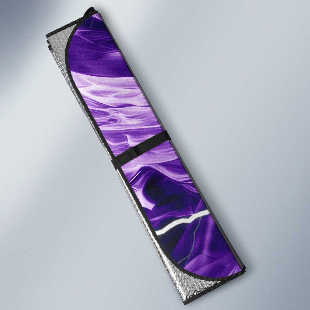 Personalized Purple Lightning Darts Board Auto Sun Shade with Owl Graphic - Wonder Print Shop