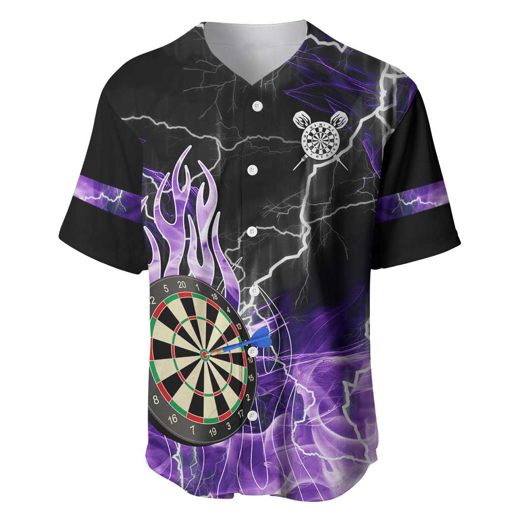 Personalized Purple Lightning Darts Board Baseball Jersey with Owl Graphic - Wonder Print Shop