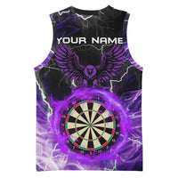 Personalized Purple Lightning Darts Board Basketball Jersey with Owl Graphic - Wonder Print Shop