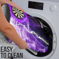 Personalized Purple Lightning Darts Board Bathroom Set with Owl Graphic - Wonder Print Shop