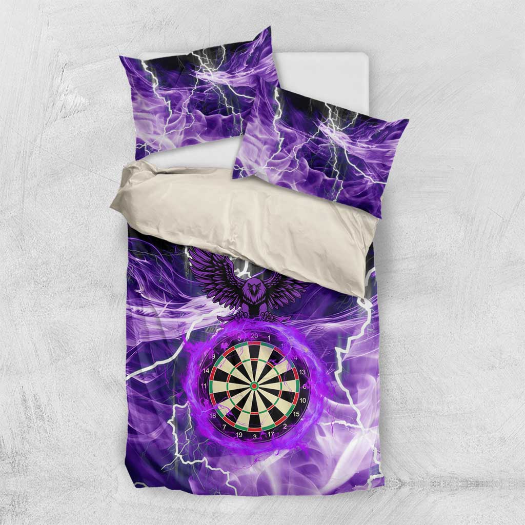 Personalized Purple Lightning Darts Board Bedding Set with Owl Graphic - Wonder Print Shop