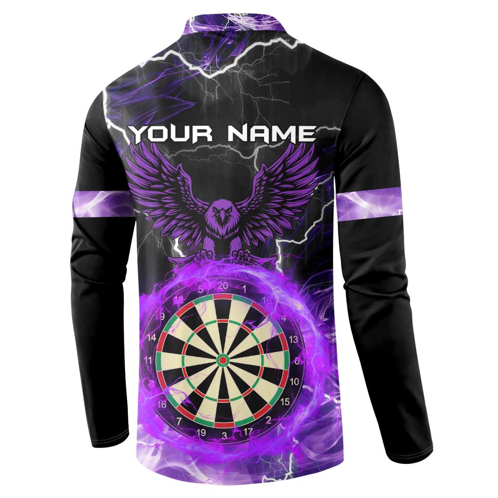 Personalized Purple Lightning Darts Board Button Sweatshirt with Owl Graphic - Wonder Print Shop