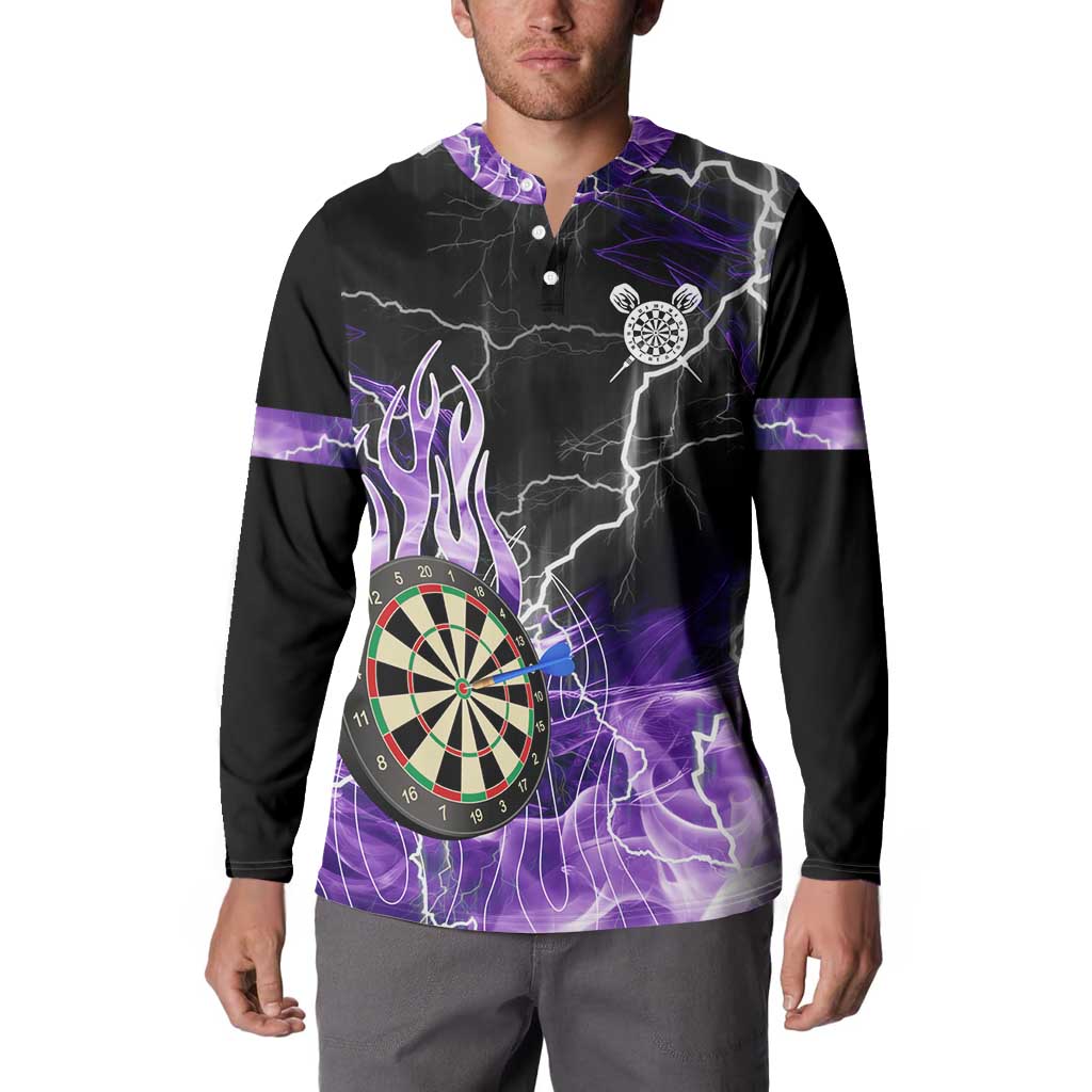 Personalized Purple Lightning Darts Board Button Sweatshirt with Owl Graphic - Wonder Print Shop