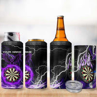 Personalized Purple Lightning Darts Board 4 in 1 Can Cooler Tumbler with Owl Graphic - Wonder Print Shop