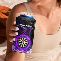 Personalized Purple Lightning Darts Board 4 in 1 Can Cooler Tumbler with Owl Graphic - Wonder Print Shop