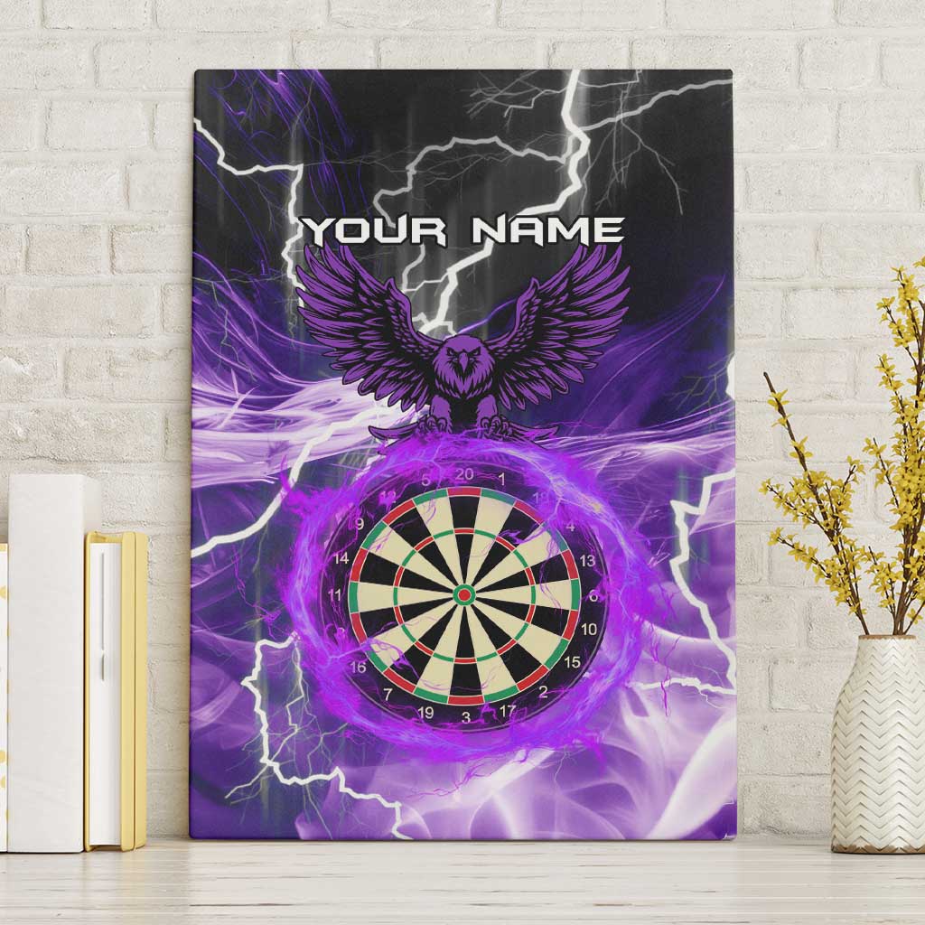 Personalized Purple Lightning Darts Board Canvas Wall Art with Owl Graphic - Wonder Print Shop