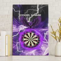 Personalized Purple Lightning Darts Board Canvas Wall Art with Owl Graphic - Wonder Print Shop