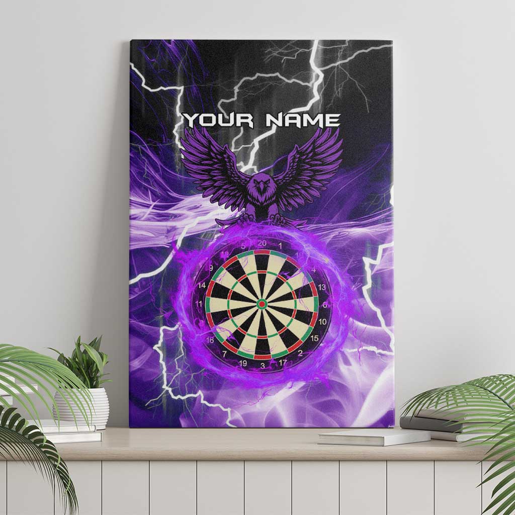 Personalized Purple Lightning Darts Board Canvas Wall Art with Owl Graphic - Wonder Print Shop