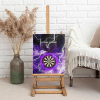 Personalized Purple Lightning Darts Board Canvas Wall Art with Owl Graphic - Wonder Print Shop
