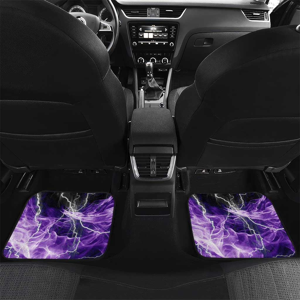 Personalized Purple Lightning Darts Board Car Mats with Owl Graphic - Wonder Print Shop