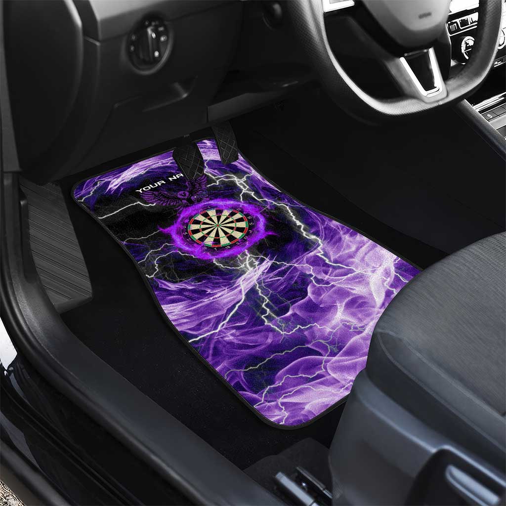 Personalized Purple Lightning Darts Board Car Mats with Owl Graphic - Wonder Print Shop