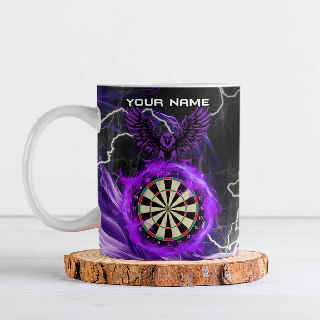 Personalized Purple Lightning Darts Board Ceramic Mug with Owl Graphic - Wonder Print Shop