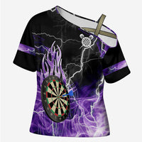 Personalized Purple Lightning Darts Board Cross Shoulder Shirt with Owl Graphic - Wonder Print Shop