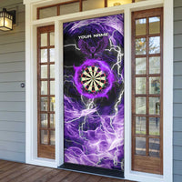 Personalized Purple Lightning Darts Board Door Cover with Owl Graphic - Wonder Print Shop