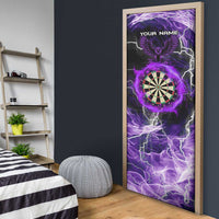 Personalized Purple Lightning Darts Board Door Cover with Owl Graphic - Wonder Print Shop