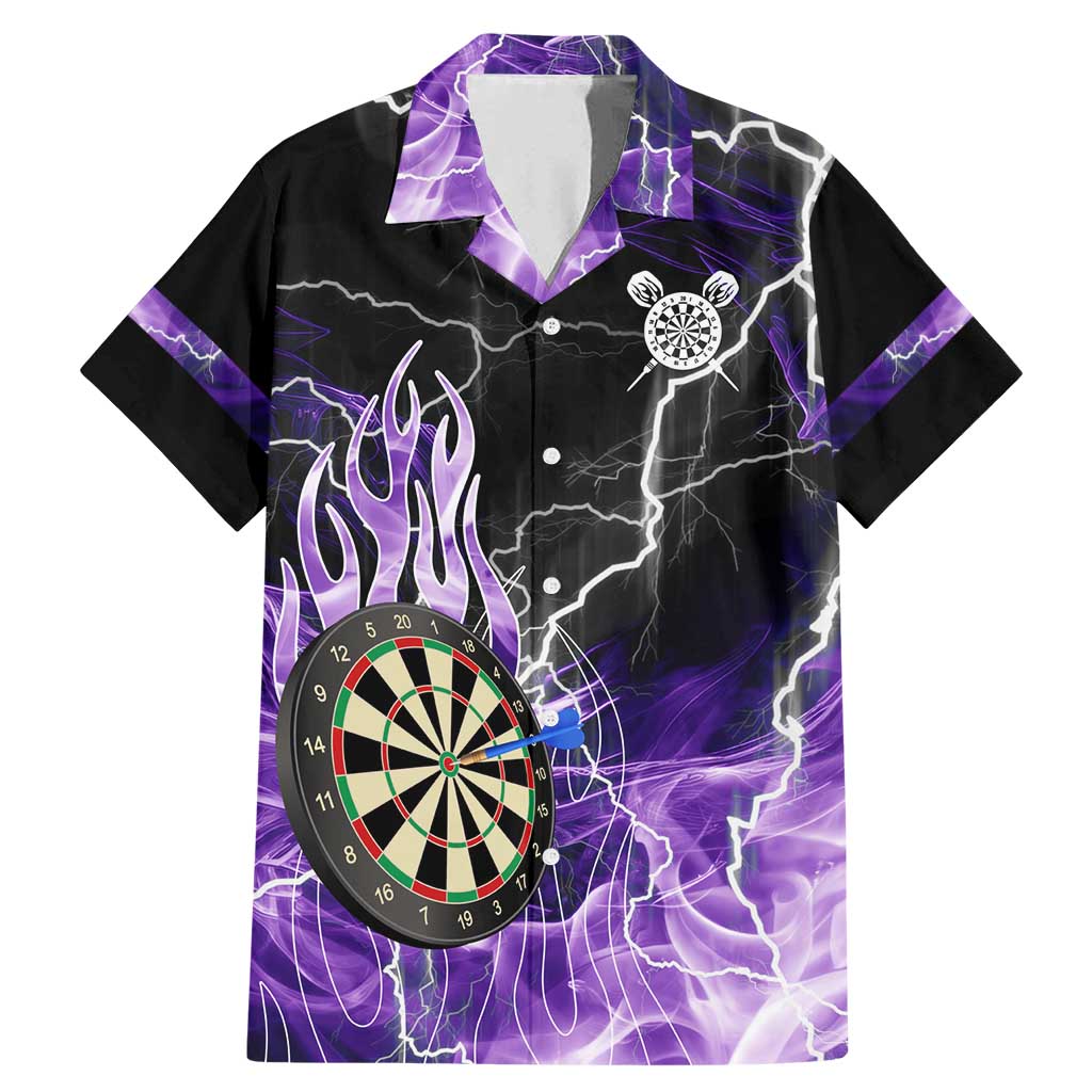 Personalized Purple Lightning Darts Board Family Matching Mermaid Dress and Hawaiian Shirt with Owl Graphic - Wonder Print Shop