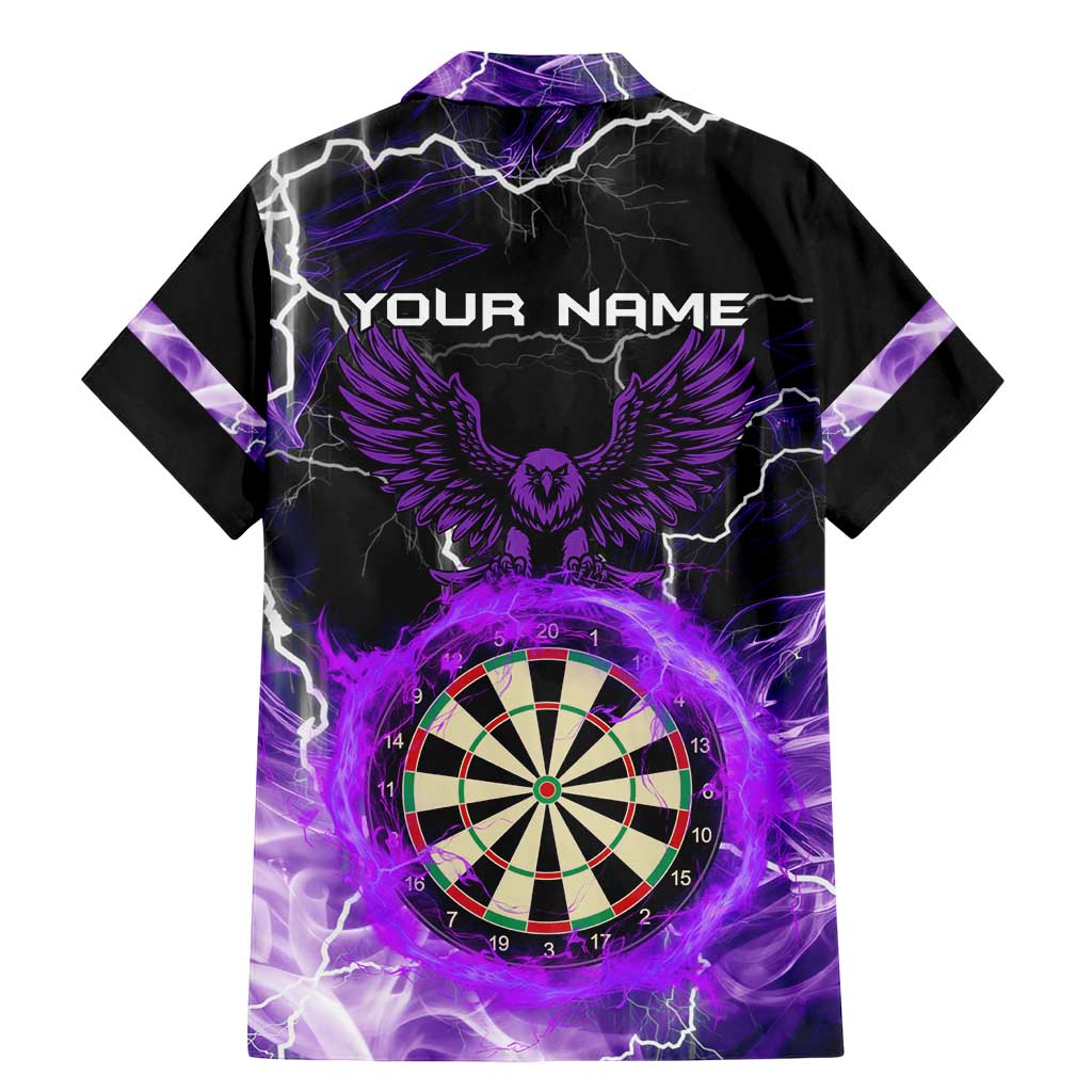 Personalized Purple Lightning Darts Board Family Matching Mermaid Dress and Hawaiian Shirt with Owl Graphic - Wonder Print Shop