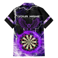Personalized Purple Lightning Darts Board Family Matching Mermaid Dress and Hawaiian Shirt with Owl Graphic - Wonder Print Shop