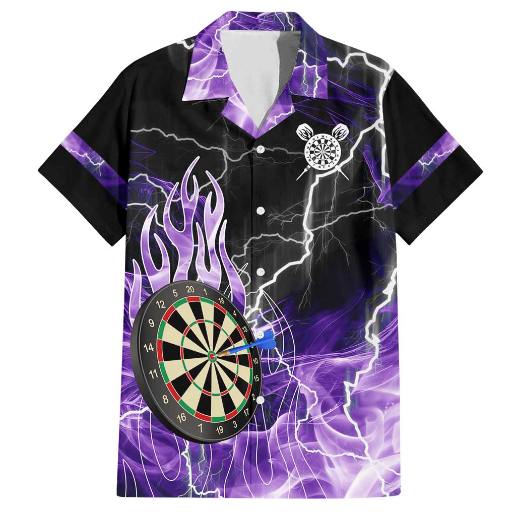 Personalized Purple Lightning Darts Board Family Matching Puletasi and Hawaiian Shirt with Owl Graphic - Wonder Print Shop