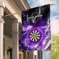 Personalized Purple Lightning Darts Board Garden Flag with Owl Graphic - Wonder Print Shop