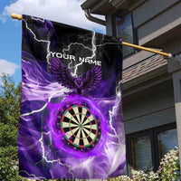 Personalized Purple Lightning Darts Board Garden Flag with Owl Graphic - Wonder Print Shop