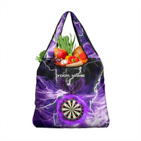 Personalized Purple Lightning Darts Board Grocery Bag with Owl Graphic - Wonder Print Shop