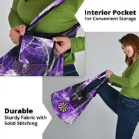 Personalized Purple Lightning Darts Board Grocery Bag with Owl Graphic - Wonder Print Shop