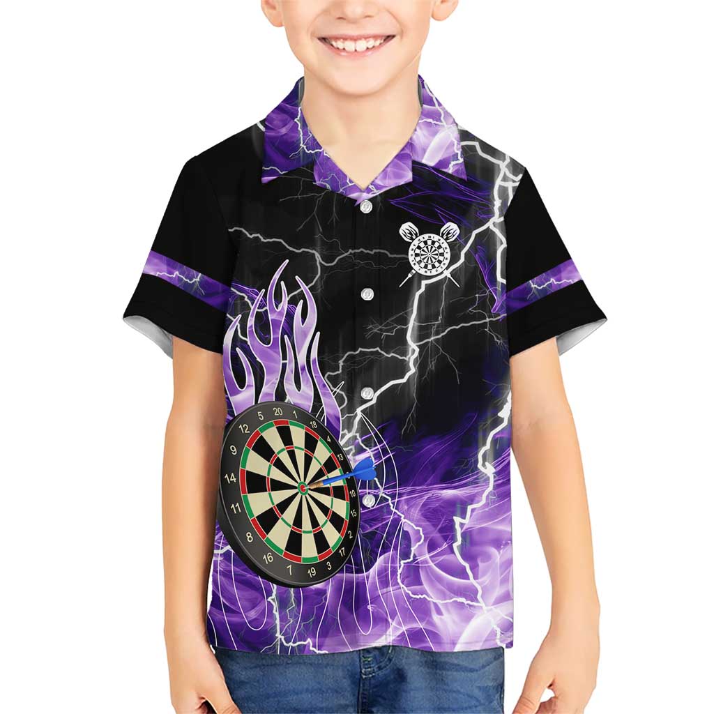 Personalized Purple Lightning Darts Board Hawaiian Shirt with Owl Graphic - Wonder Print Shop