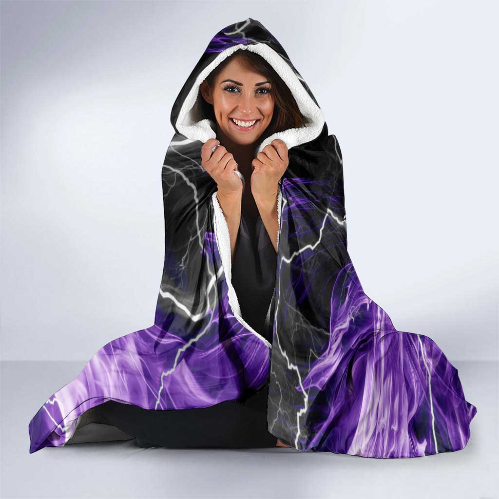 Personalized Purple Lightning Darts Board Hooded Blanket with Owl Graphic - Wonder Print Shop