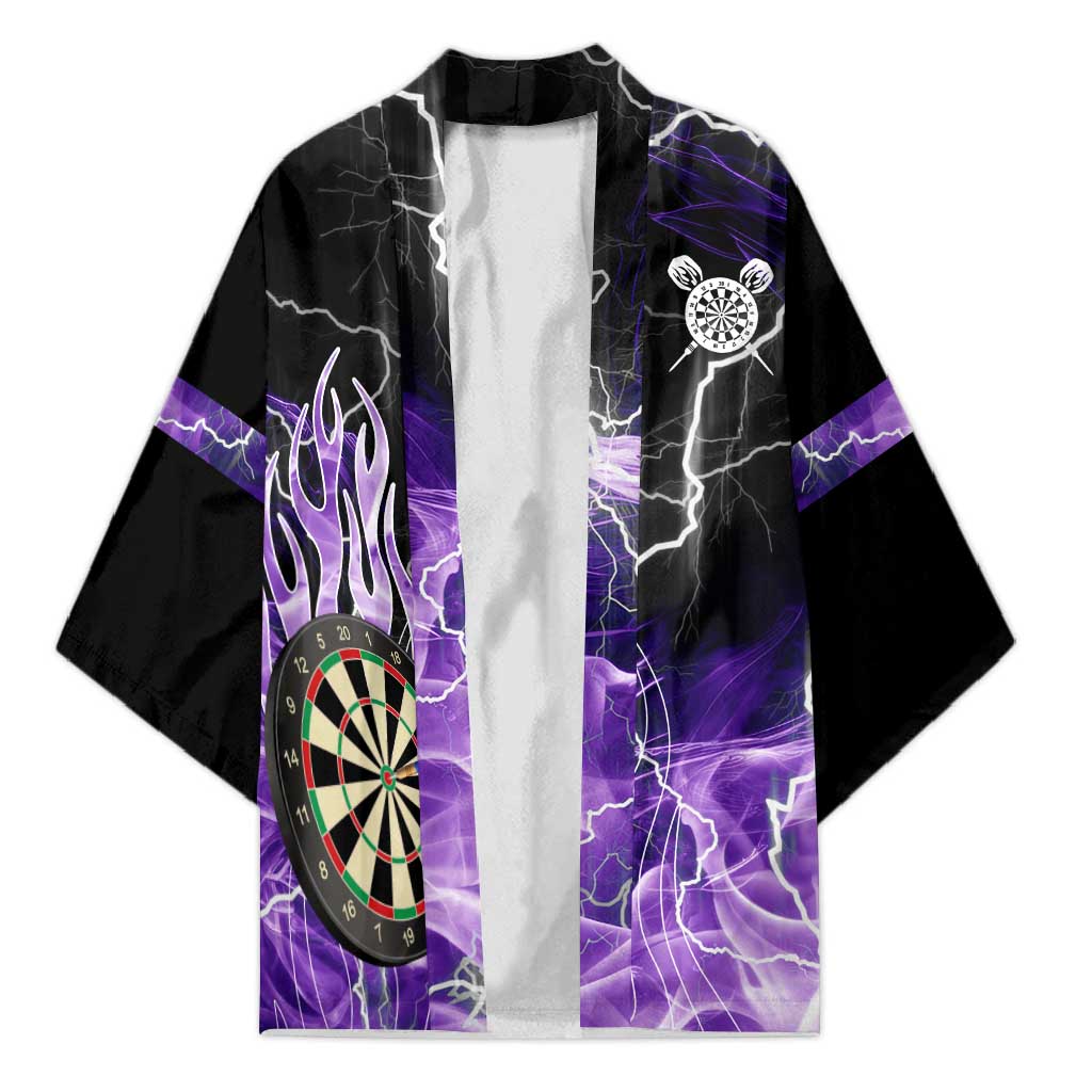 Personalized Purple Lightning Darts Board Kimono with Owl Graphic - Wonder Print Shop