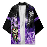 Personalized Purple Lightning Darts Board Kimono with Owl Graphic - Wonder Print Shop