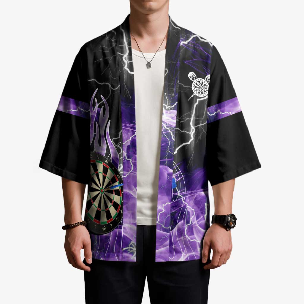 Personalized Purple Lightning Darts Board Kimono with Owl Graphic - Wonder Print Shop