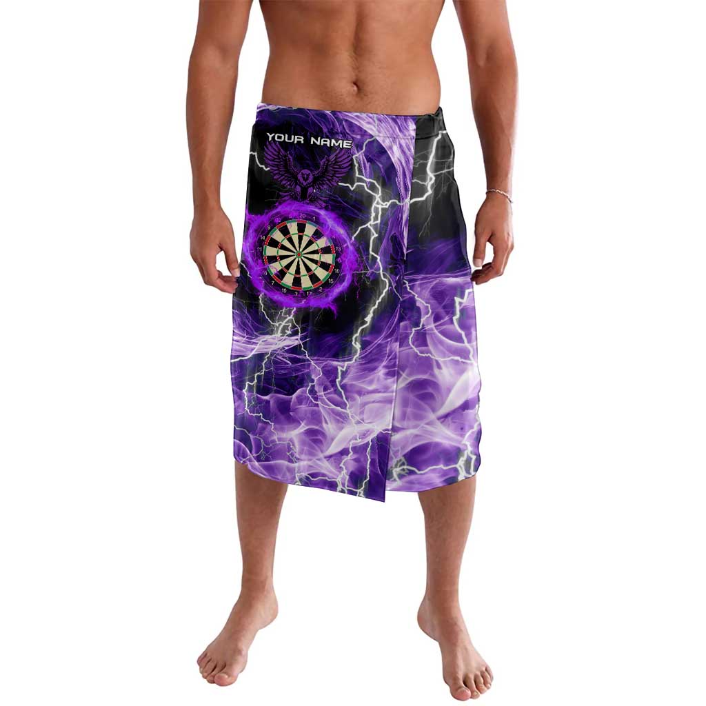 Personalized Purple Lightning Darts Board Lavalava with Owl Graphic - Wonder Print Shop