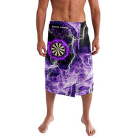 Personalized Purple Lightning Darts Board Lavalava with Owl Graphic - Wonder Print Shop
