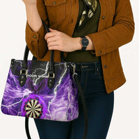 Personalized Purple Lightning Darts Board Leather Bag with Owl Graphic - Wonder Print Shop