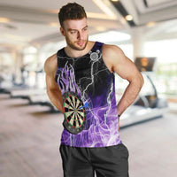 Personalized Purple Lightning Darts Board Men Tank Top with Owl Graphic - Wonder Print Shop